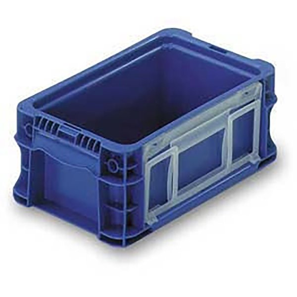 Orbis Straight Wall Container, Blue, Polyethylene, 12 in L, 5 in H NSO1207-5-BL